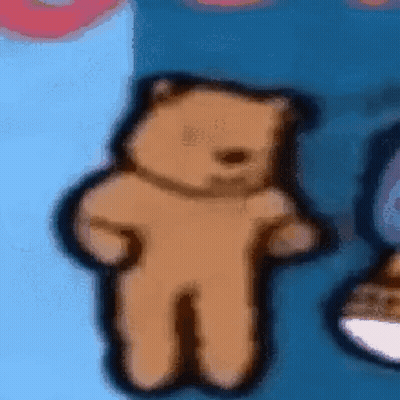 Teddy Bear Standing On Blue Background GIF