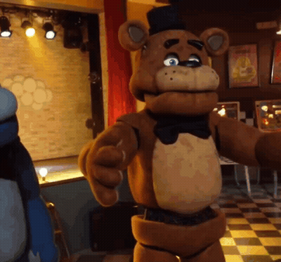 Teddy Bear Standing On Checkerboard Floor GIF