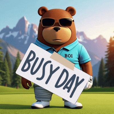 Teddy Bear Sunglasses Boi Shirt Busy Day Sign GIF