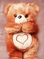 Teddy Bear Sweet Heart Tummy GIF