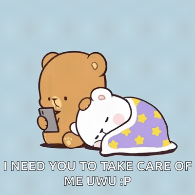 Teddy Bear Watching Phone, Another Under Blanket GIF