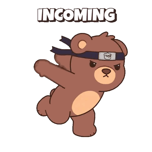 Teddy Bear Wearing Headband Incoming Sticker