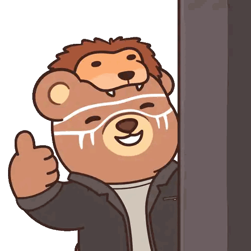 Teddy Bear Wearing Mask Giving Thumbs Up Sticker