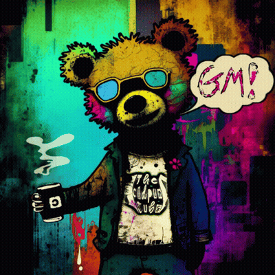 Teddy Bear Wearing Sunglasses And Simpsons Shirt GIF