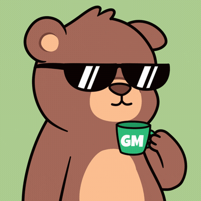 Teddy Bear Wearing Sunglasses Holding Green GM Cup GIF