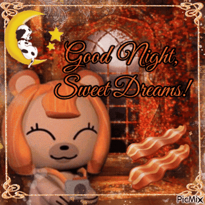 Teddy Bear With Bacon Saying Good Night Sweet Dreams GIF