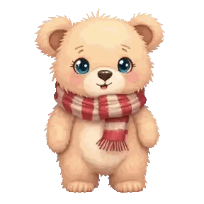 Teddy Bear With Blue Eyes And Red Scarf Sticker
