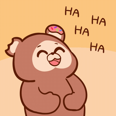 Teddy Bear With Donut And Ha Ha Ha GIF