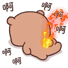 Teddy Bear With Fire Coming Out Of Back Sticker