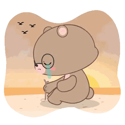 Teddy Bear With Glasses And Stick Sticker