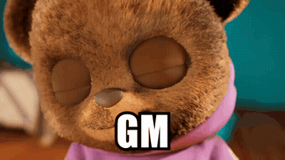 Teddy Bear With GM Written On It GIF