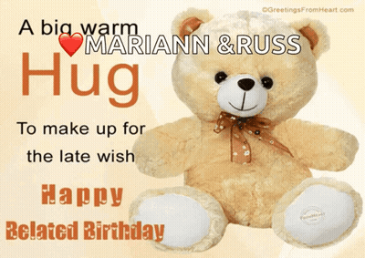 Teddy Bear With Happy Belated Birthday GIF