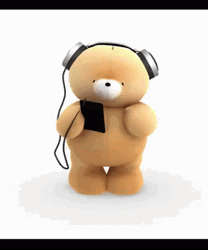 Teddy Bear With Headphone GIF