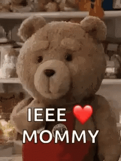 Teddy Bear With Heart Saying I Eee Mommy GIF