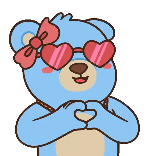 Teddy Bear With Heart Sunglasses Sticker