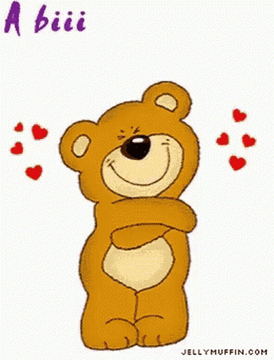 Teddy Bear With Hearts And Big Hug GIF