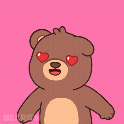 Teddy Bear With Hearts In Eyes Saying Bearish GIF
