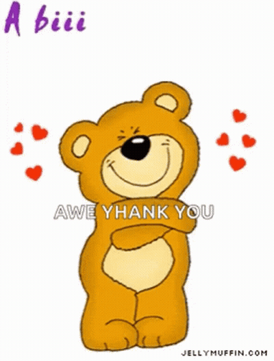 Teddy Bear With Hearts Saying A Big Hug From Me To You GIF