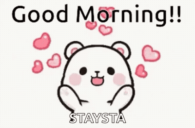 Teddy Bear With Hearts Saying Good Morning GIF