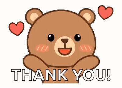 Teddy Bear With Hearts Says Thank You GIF