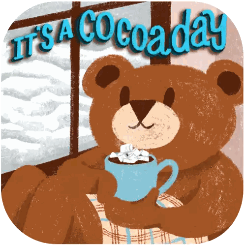 Teddy Bear With Hot Chocolate Cocoa Day Sticker