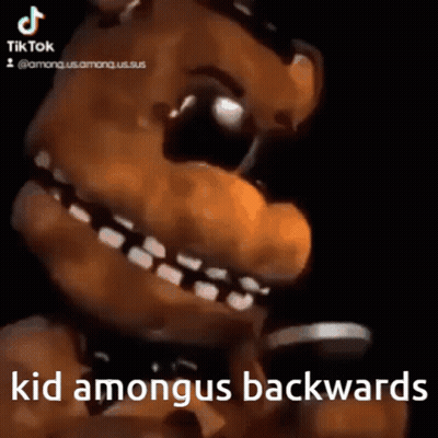 Teddy Bear With Kid Amongus Backwards GIF