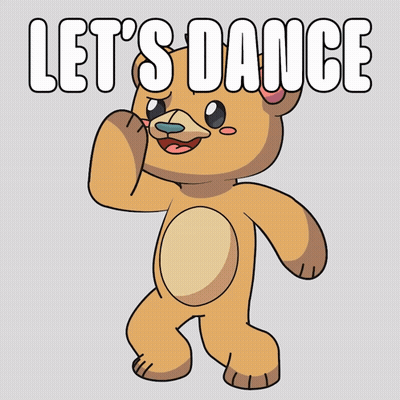 Teddy Bear With Lets Dance GIF