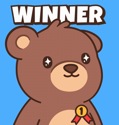 Teddy Bear With Medal Saying Winner GIF