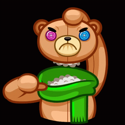Teddy Bear With Pink And Blue Buttons GIF