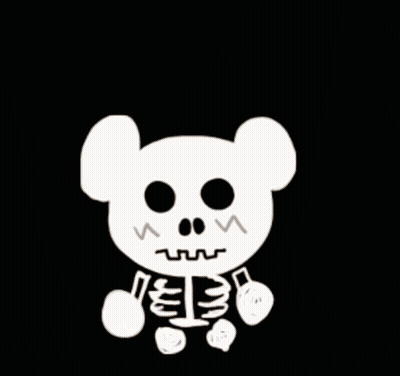 Teddy Bear With Skeleton Face And Arms GIF