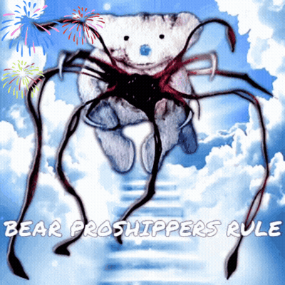 Teddy Bear With Spider Legs Saying Bear Proshippers Rule GIF