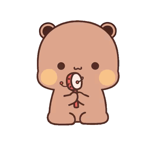 Teddy Bear With Stick Figure Sticker