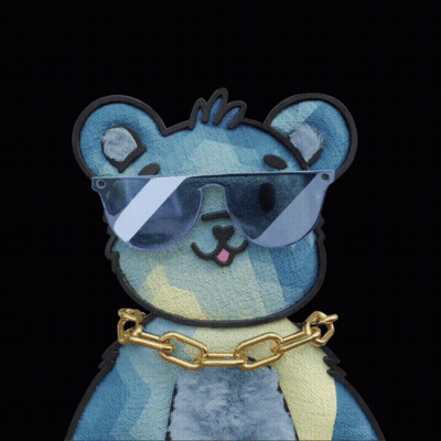 Teddy Bear With Sunglasses And Gold Chain And Pink Letter L GIF
