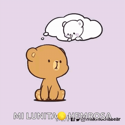 Teddy Bear With Thought Bubble Saying Mi Lunita Hemrosa GIF