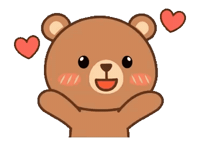 Teddy Bear With Two Hearts Around Head GIF
