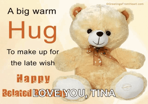 Teddy Bear With Warm Hug Message GIF