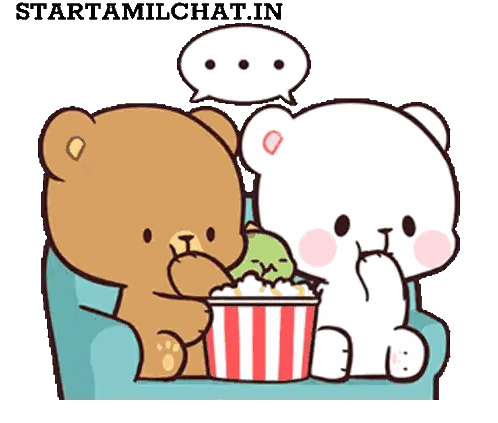 Teddy Bears Eating Popcorn Sticker