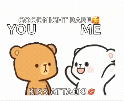Teddy Bears Goodnight Babe Kiss Attack GIF