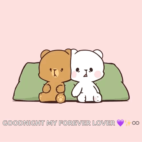 Teddy Bears Holding Hands Goodnight GIF