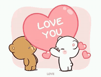 Teddy Bears Holding I Love You Heart GIF