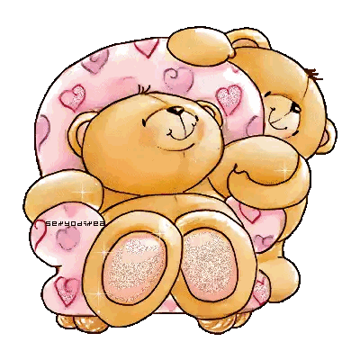 Teddy Bears Hugging Heart Pillow Sticker
