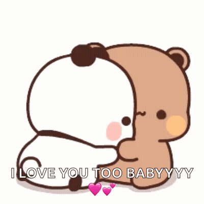 Teddy Bears Hugging I Love You Too Baby GIF