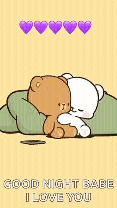 Teddy Bears Hugging Purple Hearts From Mouths GIF