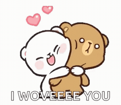 Teddy Bears Hugging Saying I Woveeee You GIF