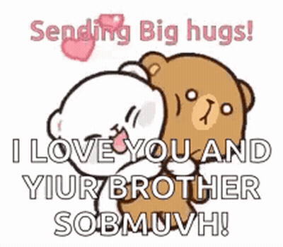 Teddy Bears Hugging Saying Sending Big Hugs GIF