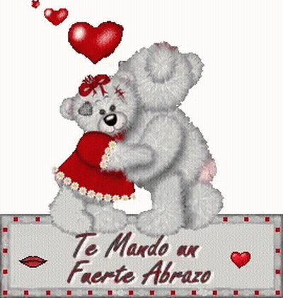 Teddy Bears Hugging Te Mando Un Fuerte Abrazo GIF