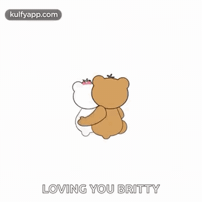 Teddy Bears Hugging With Heart GIF