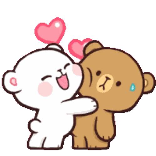 Teddy Bears Hugging With Hearts Sticker