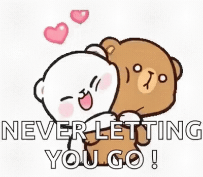 Teddy Bears Hugging With Hearts GIF