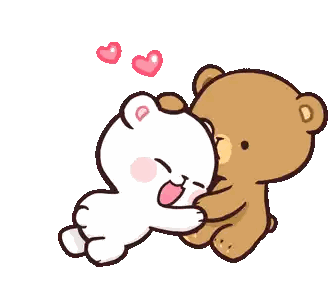 Teddy Bears Hugging With Hearts Sticker